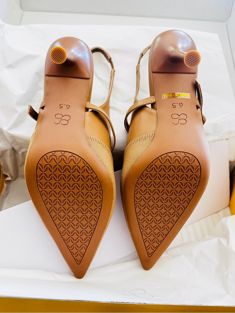 Women’s Tan Pointed Slingback Heels